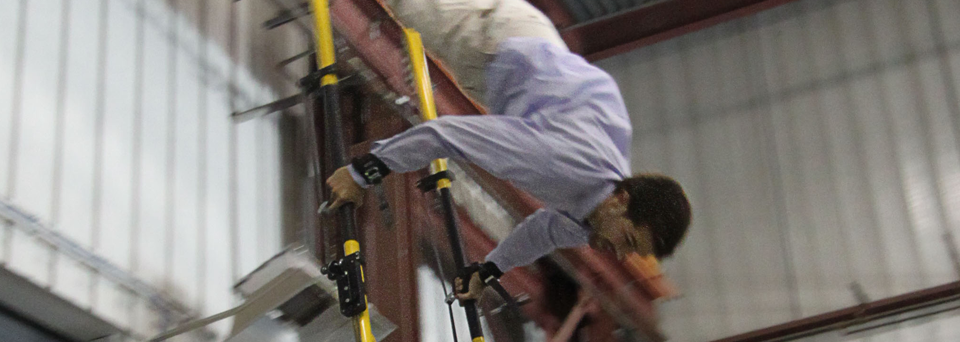 Brian Gitlin plays on the Gym Equipment
